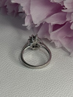 925 Sterling Silver Dark Blue & White Sapphire Ring Size 9 ; 7 ; 6.5