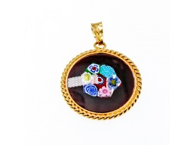 925 Sterling Silver Gold Plated Enamel Pendant