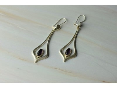 925 Sterling Silver Amethyst Earrings