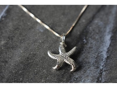925 Sterling Silver Starfish Chain With Pendant Italy
