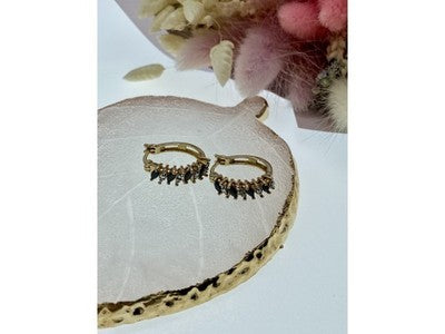 925 Sterling Silver Gold Plated Sapphires & CZ Earrings