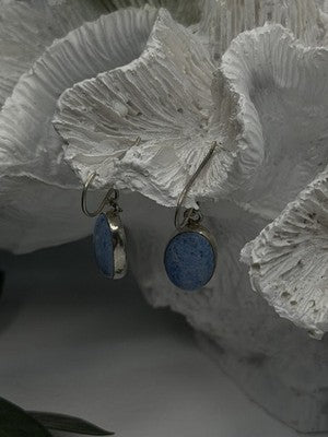 Vintage 925 Sterling Silver Dangle Lapis Earrings