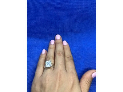 925 Sterling Silver White CZ Ring Size 6.5