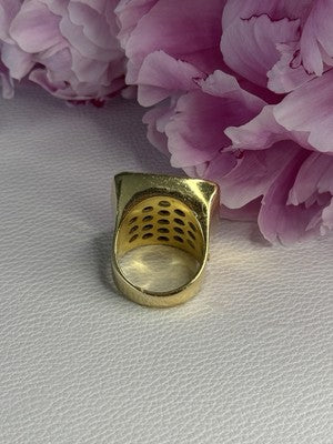 925 Sterling Silver Gold Plated Italy Ring Size 8