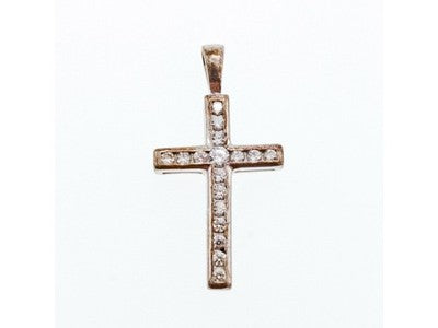 925 Sterling Silver CZ Cross Pendant