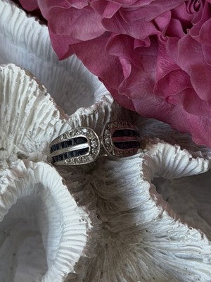 Vintage 925 Sterling Silver Sapphire & Beryl Ring Size 7
