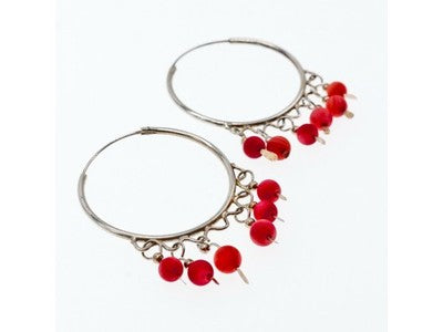 Vintage 925 Sterling Silver "East" Agate Earrings