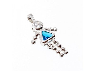 925 Sterling Silver CZ "Girl" Chain With Pendant