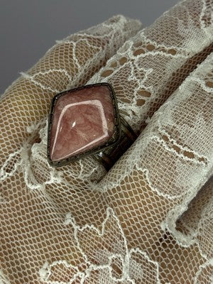 Vintage 925 Sterling Silver Morganite Ring Size 8