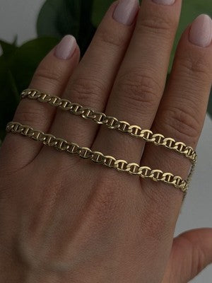 14K Yellow Gold & 925 Sterling Silver Italy Chain Necklace Length 20 in