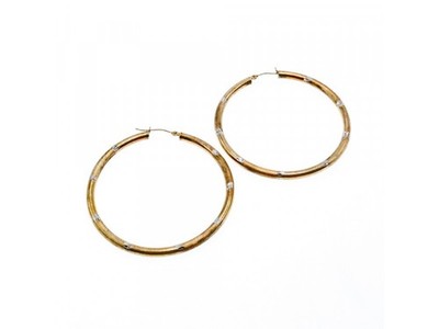 925 Sterling Silver Gold Plated (10K) Hoop Earrings