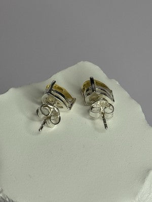 925 Sterling Silver Citrine Earrings Length 0.4 Inch