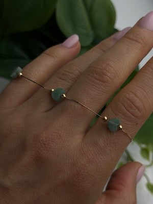 14K Yellow Gold Green Jade Heart Bracelet Length 7