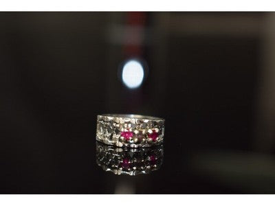 925 Sterling Silver Pink Topaz & Amethyst Ring Size 6.5