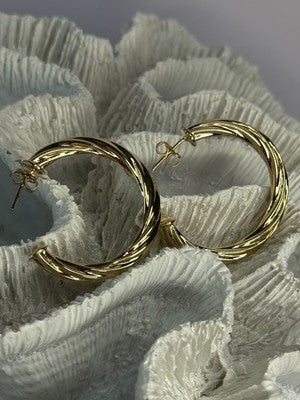 Gold Plated Earrings Length 1.25 Inch