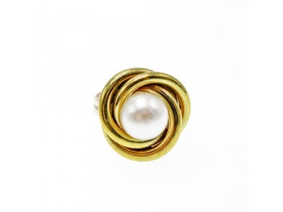 925 Sterling Silver Gold Plated Imitation Pearls Set