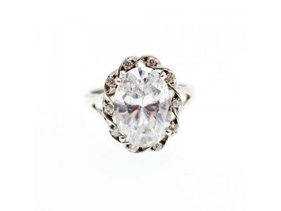 925 Sterling Silver CZ Ring Size 9