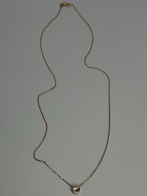 14K YELLOW GOLD DIAMOND 0.46 CARAT NECKLACE LENGTH 18 INCH