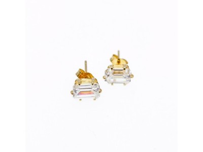 14K Yellow Gold CZ Earrings