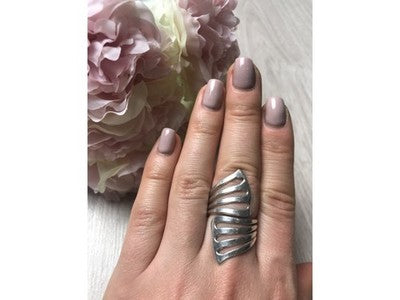 925 Sterling Silver Ring Size 7.5 (Adjustable)