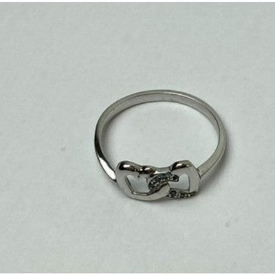 925 Sterling Silver Aquamarine "Hearts" Ring Size 7