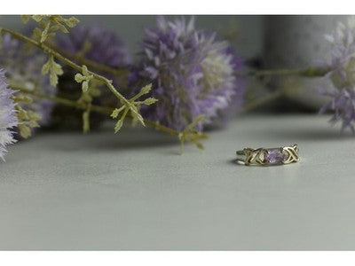 925 Sterling Silver Purple Tourmaline Ring Size 6.5
