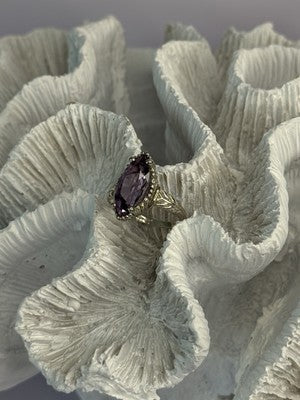 Kabana 925 Sterling Silver Amethyst Ring Size 5