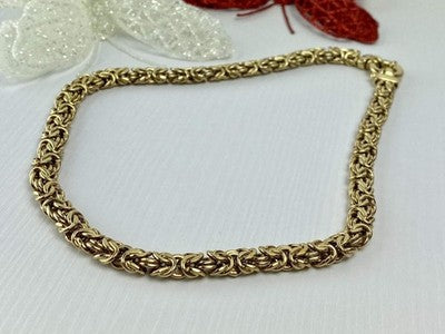 925 Sterling Silver Gold Plated Necklace Italy
