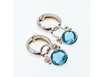 Vintage 925 Sterling Silver Topaz Earrings