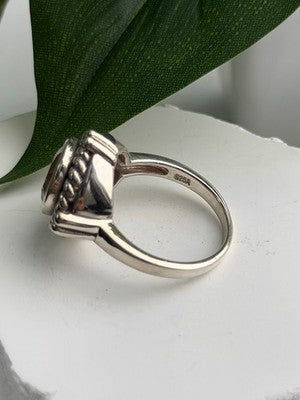 Vintage 925 Sterling Silver Brown Tourmaline Ring Size 9