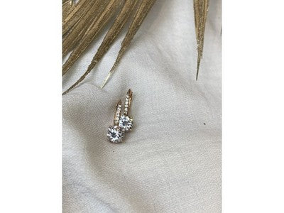925 Sterling Silver Gold Plated CZ Earrings