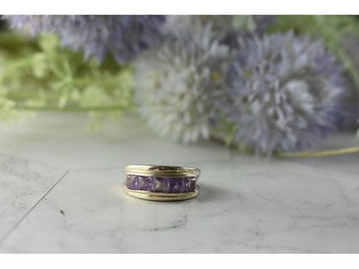 925 Sterling Silver Purple Tourmaline Ring Size 7