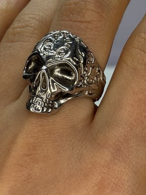 925 Sterling Silver Skull Custom Ring Size 8