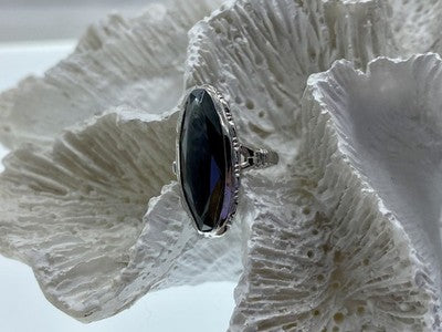 925 Sterling Silver Hematite Ring Size 5.5