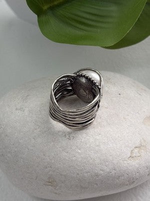 Vintage 925 Sterling Silver Pearl Ring Size 4
