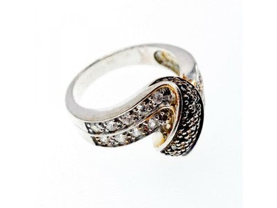 925 Sterling Silver Blue & White Spinel Ring Size 7