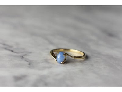 10K Yellow Gold Star Sapphire Ring Size 5.5