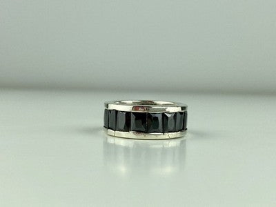 925 Sterling Silver Blue CZ Ring Size 7.5