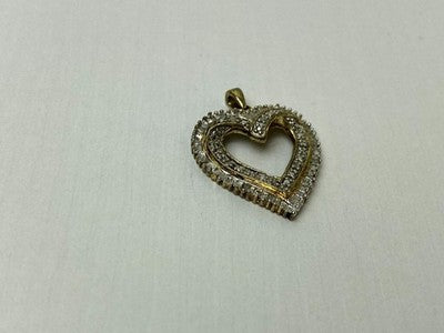 925 Sterling Silver Gold Plated "Heart" Pendant
