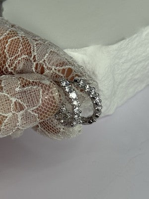925 Sterling Silver CZ Earrings Length 0.7 Inch
