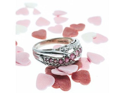 925 Sterling Silver Pink Spinel Ring Size 7.25