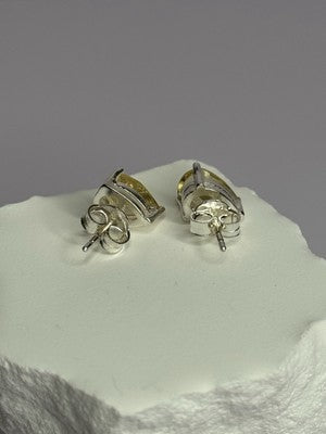 925 Sterling Silver Citrine Earrings Length 0.4 Inch