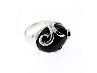 925 Sterling Silver Onyx Ring Size 6