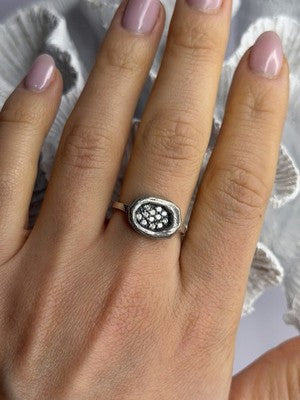 Unique Design 925 Sterling Silver Cz Ring Size 8