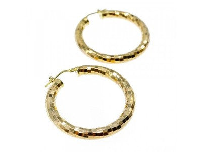 925 Sterling Silver Gold Plated Hoop Earrings Italy