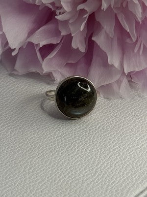 Vintage 925 Sterling Silver Labradorite Ring Size 7