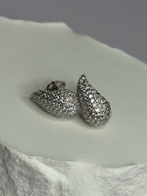 925 Sterling Silver Beautiful CZ Earrings Length 0.55
