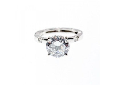 925 Sterling Silver CZ Ring Size 6