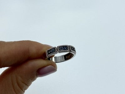 925 Sterling Silver Blue Spinel Ring Size 9
