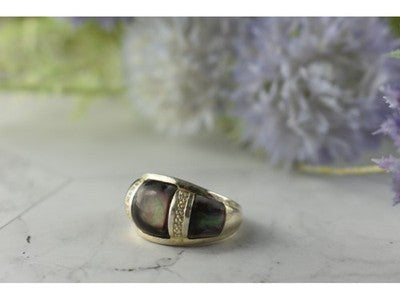 925 Sterling Silver Mother OF Pearl Ring Size 8